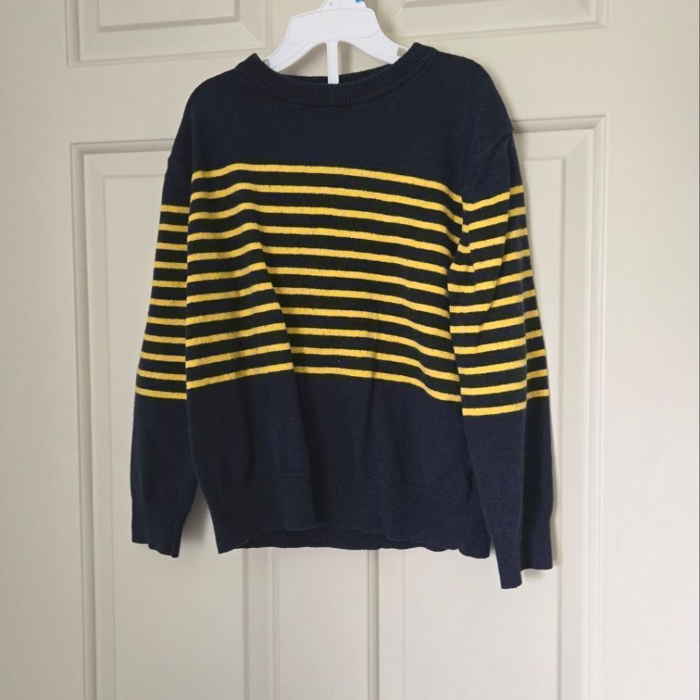 2/$20 Gap Navy and Yellow Striped Sweater Size 6-7